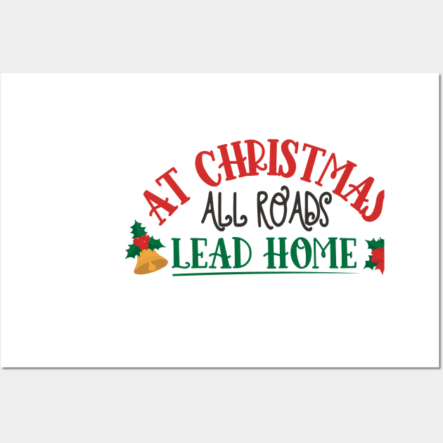 At Christmas all roads lead home - Christmas design Wall Art by Oosters